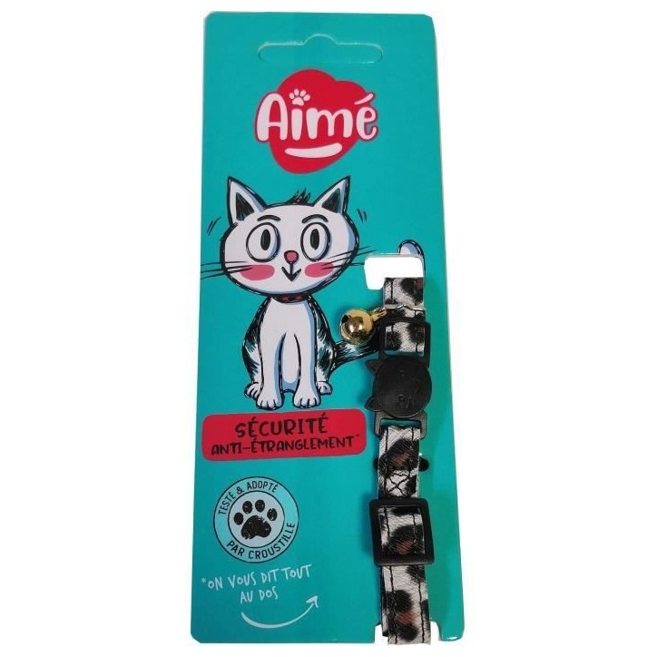 Collier pour chat - AIME - Savane - Fleurs multicolores, grelot vert Collier pour chat - AIME - Savane - Fleurs multicolores, grelot vert