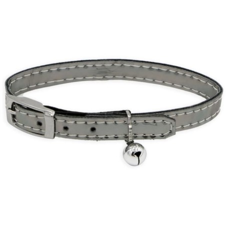 Collier pour chat - AIME - Sky miroir cuivre - Bleu nuit, clous dorés, grelot doré