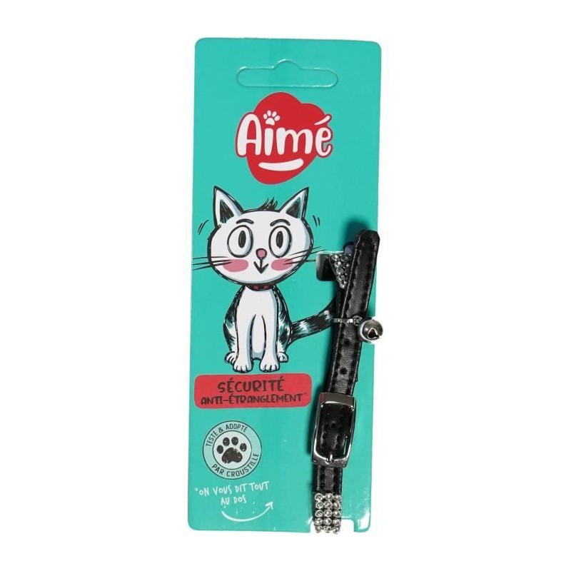Collier pour chat - AIME - Ajustable 18-28 cm - Nylon avec grelot en a Collier pour chat - AIME - Ajustable 18-28 cm - Nylon avec grelot en a