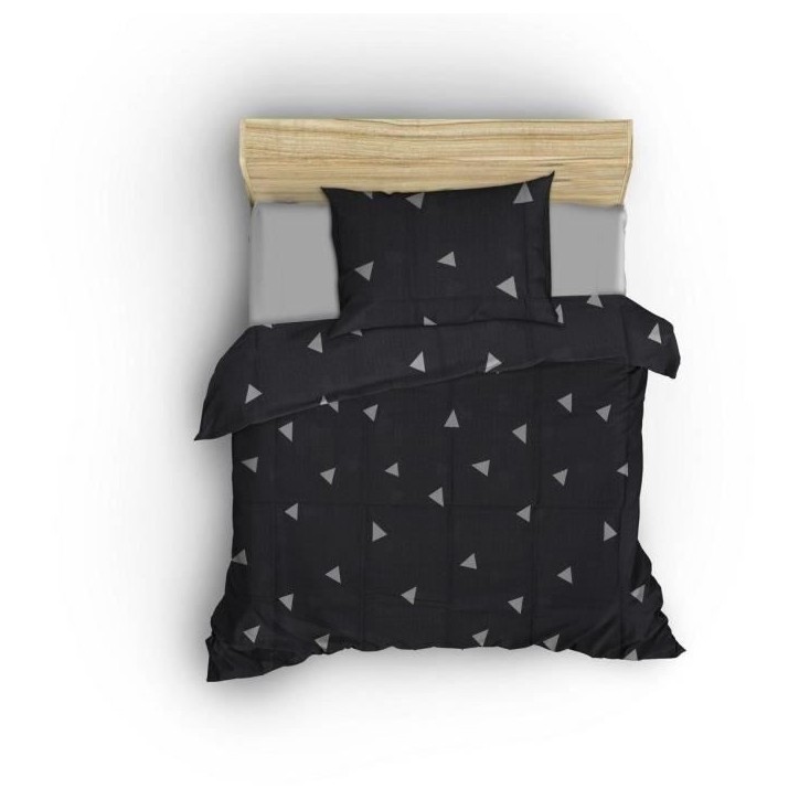 Parure de lit - 1 housse de couette 220 x 240 cm + 2 taies d'oreiller 60 x 60 cm - 65% coton, 35% polyester - Gris Parure de lit - 1 housse de couette 220 x 240 cm + 2 taies d'oreiller 60 x 60 cm - 65% coton, 35% polyester - Gris