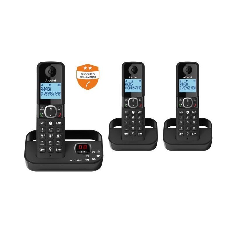Téléphone fixe sans fil - ALCATEL - F860 voice trio noir - Blocage d