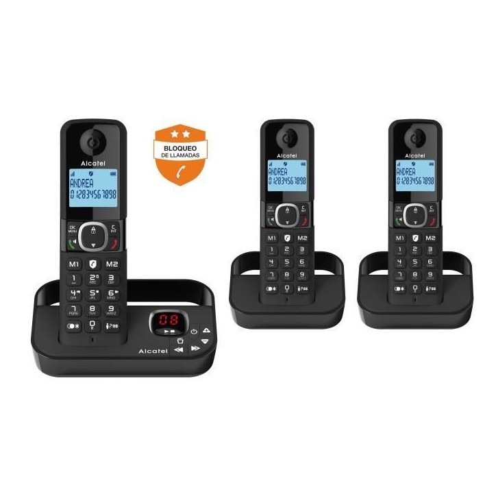 Téléphone fixe sans fil - ALCATEL - F860 voice trio noir - Blocage d'appels indésirables