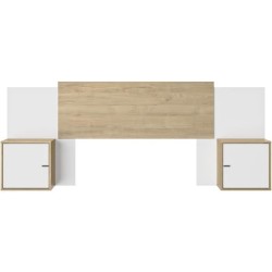 Tete de lit - ALIX - Extensible - Châtaignier naturel / Blanc - 246/2