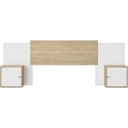 Tete de lit - ALIX - Extensible - Châtaignier naturel / Blanc - 246/2