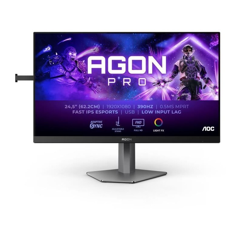 Ecran PC Gamer - AOC - 24,5 - FHD - 390 Hz - Dalle Fast IPS - 1ms - Aj