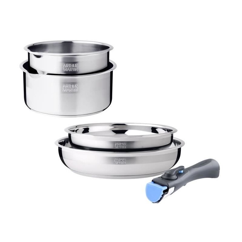 Batterie de cuisine - induction - ARTHUR MARTIN - AM2189 - acier inoxy