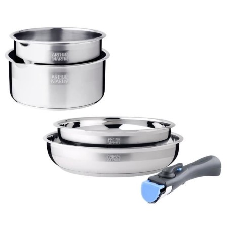 Batterie de cuisine - induction - ARTHUR MARTIN - AM2189 - acier inoxy