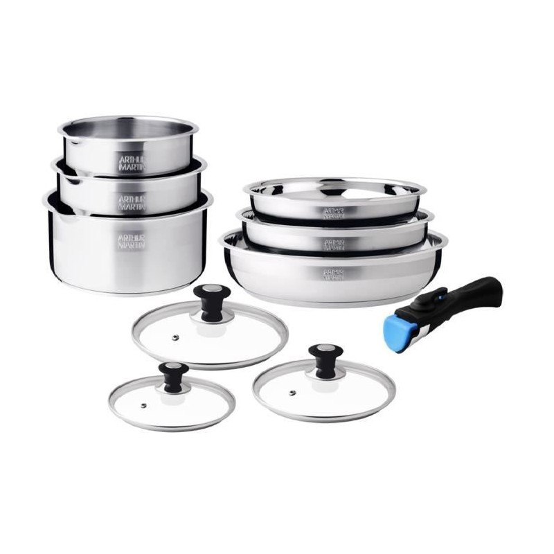 Batterie de cuisine - induction - ARTHUR MARTIN - AM0006 - acier inoxy