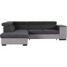 Canapé d'angle gauche convertible + coffre 5 places - Tissu gris - L Canapé d'angle gauche convertible + coffre 5 places - Tissu gris - L