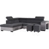 Canapé d'angle gauche convertible + coffre 5 places - Tissu gris - L Canapé d'angle gauche convertible + coffre 5 places - Tissu gris - L