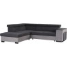 Canapé d'angle gauche convertible + coffre 5 places - Tissu gris - L Canapé d'angle gauche convertible + coffre 5 places - Tissu gris - L