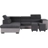 Canapé d'angle gauche convertible + coffre 5 places - Tissu gris - L Canapé d'angle gauche convertible + coffre 5 places - Tissu gris - L