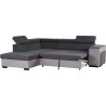 Canapé d'angle gauche convertible + coffre 5 places - Tissu gris - L Canapé d'angle gauche convertible + coffre 5 places - Tissu gris - L