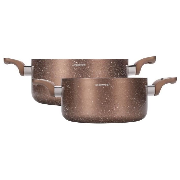 Set de marmites - ARTHUR MARTIN - AM9820 - 20-24 cm avec couvercle en verre - Aluminium - Tous feux dont induction Set de marmites - ARTHUR MARTIN - AM9820 - 20-24 cm avec couvercle en verre - Aluminium - Tous feux dont induction