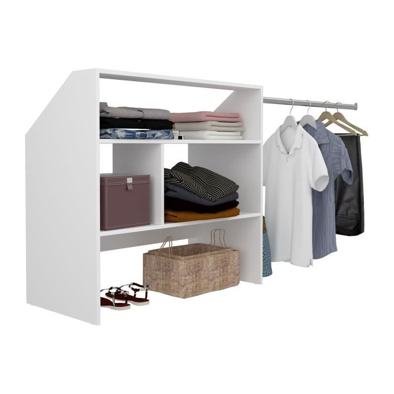 Kit dressing sous comble ARTIC EKIPA - Décor mélaminé blanc - 1 pen Kit dressing sous comble ARTIC EKIPA - Décor mélaminé blanc - 1 pen