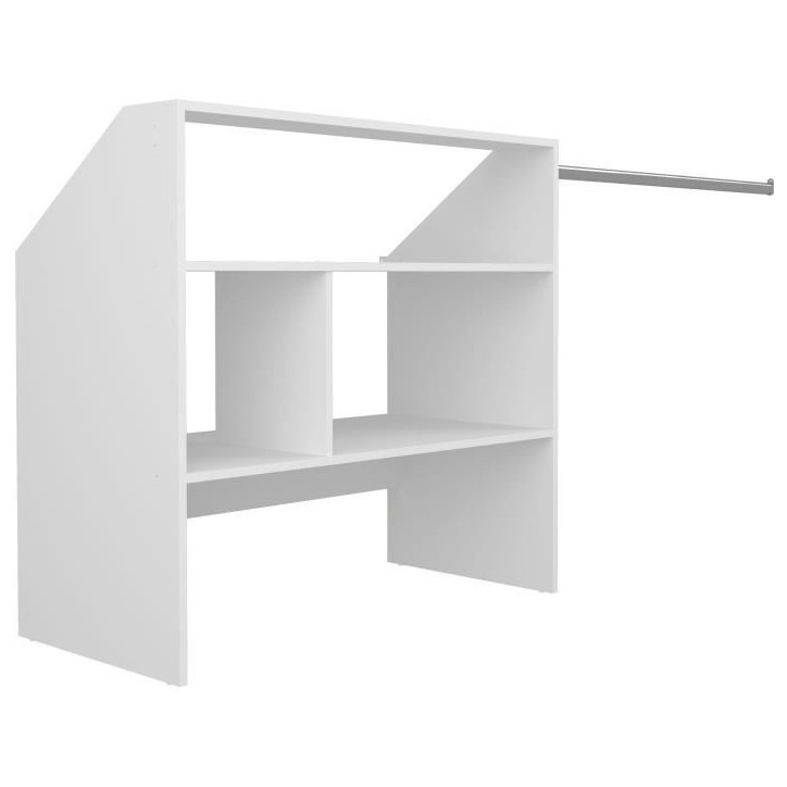 Kit dressing sous comble ARTIC EKIPA - Décor mélaminé blanc - 1 penderie - L197 x P50 x H94 cm Kit dressing sous comble ARTIC EKIPA - Décor mélaminé blanc - 1 penderie - L197 x P50 x H94 cm