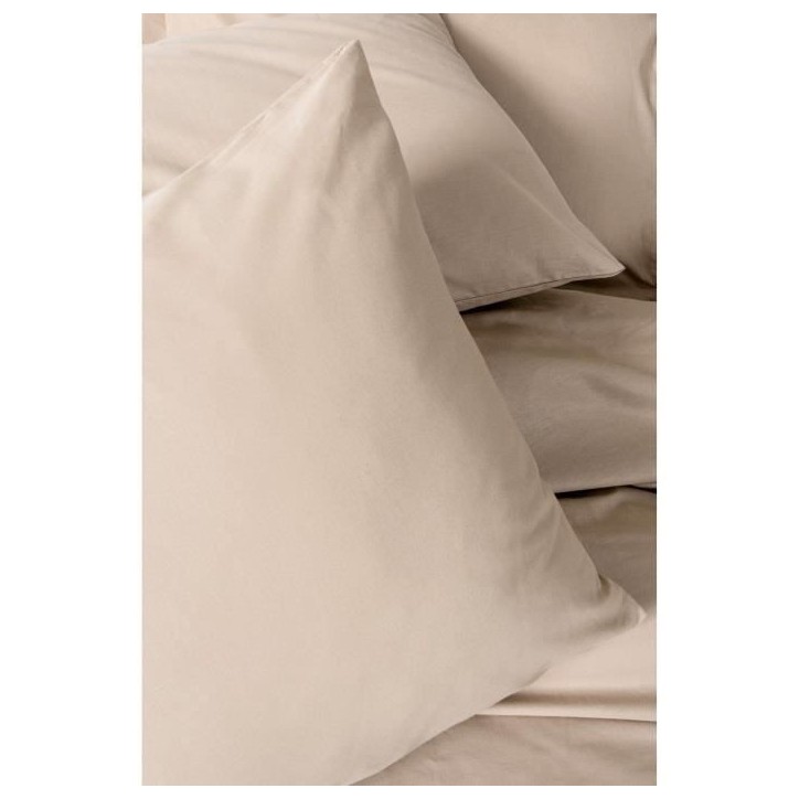 Parure de lit - 1 housse de couette 220 x 240 cm + 2 taies d'oreiller 60 x 60 cm - 100% coton renforcé - Beige Parure de lit - 1 housse de couette 220 x 240 cm + 2 taies d'oreiller 60 x 60 cm - 100% coton renforcé - Beige