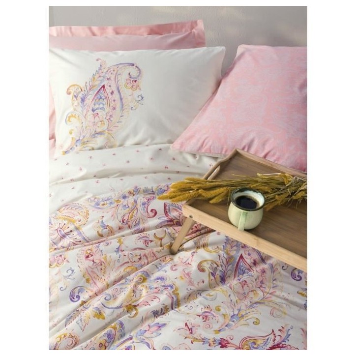 Parure de lit - 1 housse de couette 220 x 240 cm + 2 taies d'oreiller 60 x 60 cm - 100% coton renforcé - Rose Parure de lit - 1 housse de couette 220 x 240 cm + 2 taies d'oreiller 60 x 60 cm - 100% coton renforcé - Rose