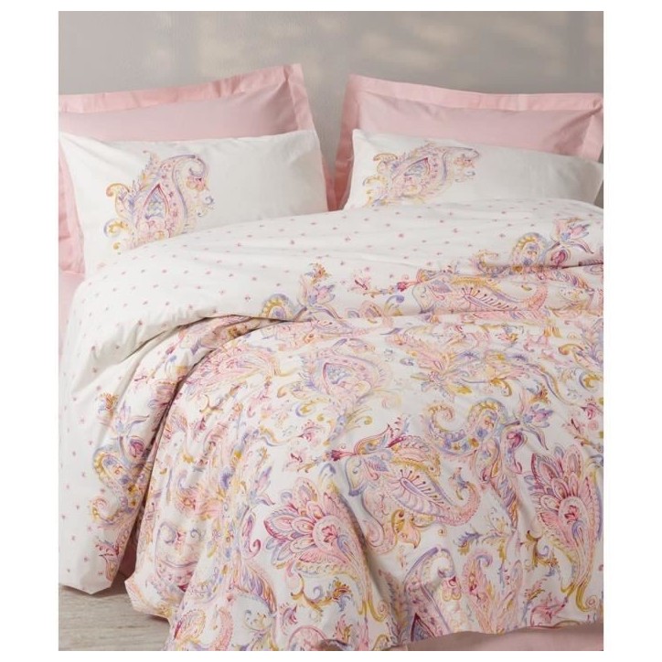 Parure de lit - 1 housse de couette 220 x 240 cm + 2 taies d'oreiller 60 x 60 cm - 100% coton renforcé - Rose Parure de lit - 1 housse de couette 220 x 240 cm + 2 taies d'oreiller 60 x 60 cm - 100% coton renforcé - Rose