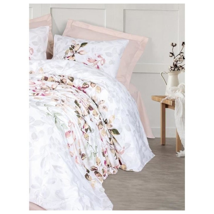 Parure de lit - 1 housse de couette 220 x 240 cm + 2 taies d'oreiller 60 x 60 cm - 100% coton renforcé - Beige Parure de lit - 1 housse de couette 220 x 240 cm + 2 taies d'oreiller 60 x 60 cm - 100% coton renforcé - Beige