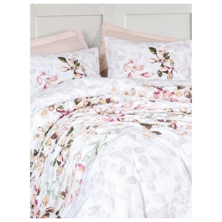 Parure de lit - 1 housse de couette 220 x 240 cm + 2 taies d'oreiller 60 x 60 cm - 100% coton renforcé - Beige Parure de lit - 1 housse de couette 220 x 240 cm + 2 taies d'oreiller 60 x 60 cm - 100% coton renforcé - Beige