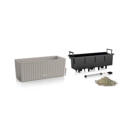 LECHUZA Jardiniere - Balconera cottage 50 - 50 x 19 x 19 cm - 8 L - Kit complet - Brun sable