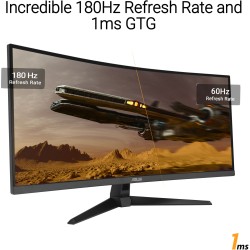 Ecran PC Gamer incurvé - ASUS TUF Gaming - 34 - WQHD - 180Hz - 1ms -