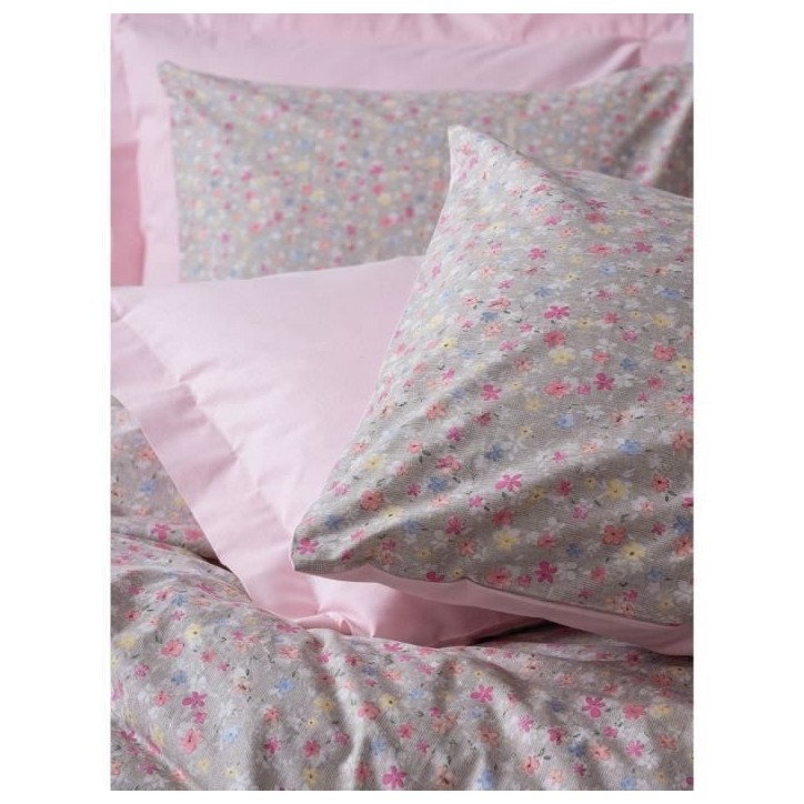 Parure de lit - 1 housse de couette 220 x 240 cm + 2 taies d'oreiller 60 x 60 cm - 100% coton renforcé - Rose Parure de lit - 1 housse de couette 220 x 240 cm + 2 taies d'oreiller 60 x 60 cm - 100% coton renforcé - Rose