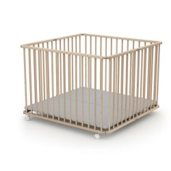 Parc pliant carré - WEBABY - CALI - 100 x 100 cm - 4 roulettes - Jusq