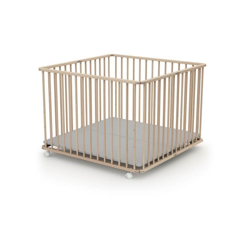 Parc pliant carré - WEBABY - CALI - 100 x 100 cm - 4 roulettes - Jusq