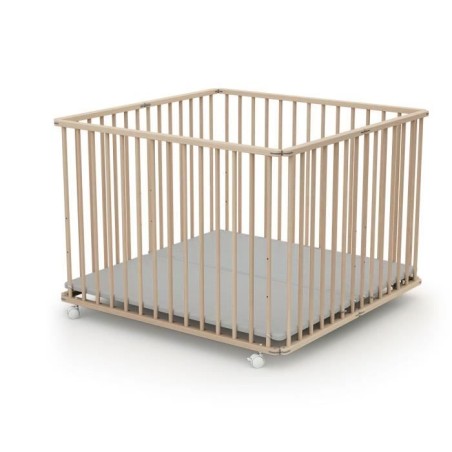 Parc pliant carré - WEBABY - CALI - 100 x 100 cm - 4 roulettes - Jusq
