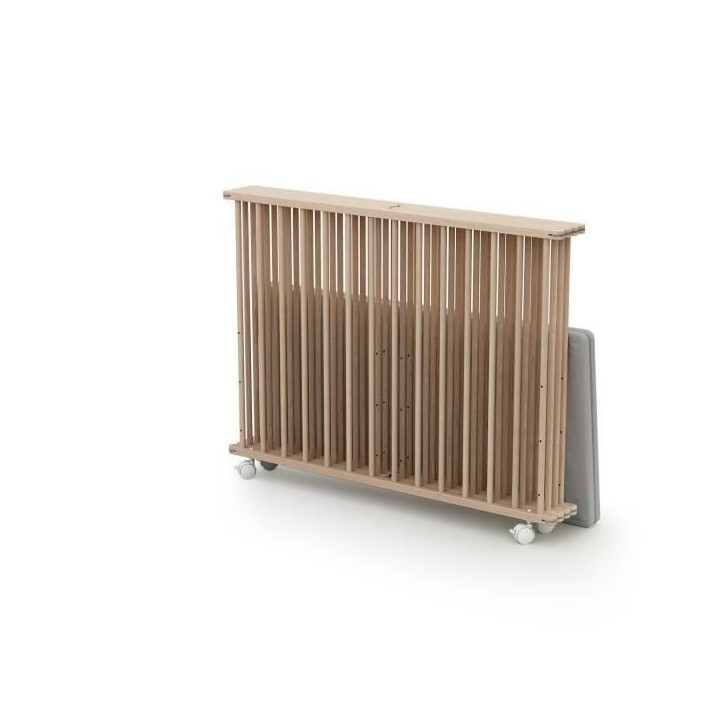 Parc pliant carré - WEBABY - CALI - 100 x 100 cm - 4 roulettes - Jusqu'a 24 mois - Hetre brut