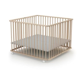 Parc pliant carré - WEBABY - CALI - 100 x 100 cm - 4 roulettes - Jusq