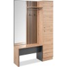 Vestiaire avec miroir - MEDAN 42B - Anthracite / Chene artisan - 122 x
