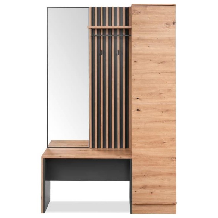 Vestiaire avec miroir - MEDAN 42B - Anthracite / Chene artisan - 122 x 190 x 37 cm Vestiaire avec miroir - MEDAN 42B - Anthracite / Chene artisan - 122 x 190 x 37 cm