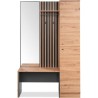 Vestiaire avec miroir - MEDAN 42B - Anthracite / Chene artisan - 122 x