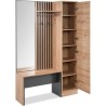 Vestiaire avec miroir - MEDAN 42B - Anthracite / Chene artisan - 122 x