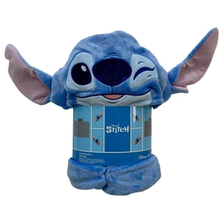 Plaid polaire a capuche 3D - WORLD TRADE ET TECHNOLOGIES - Stitch - 120 x 150 cm - Ultra doux - Design enfant Plaid polaire a capuche 3D - WORLD TRADE ET TECHNOLOGIES - Stitch - 120 x 150 cm - Ultra doux - Design enfant