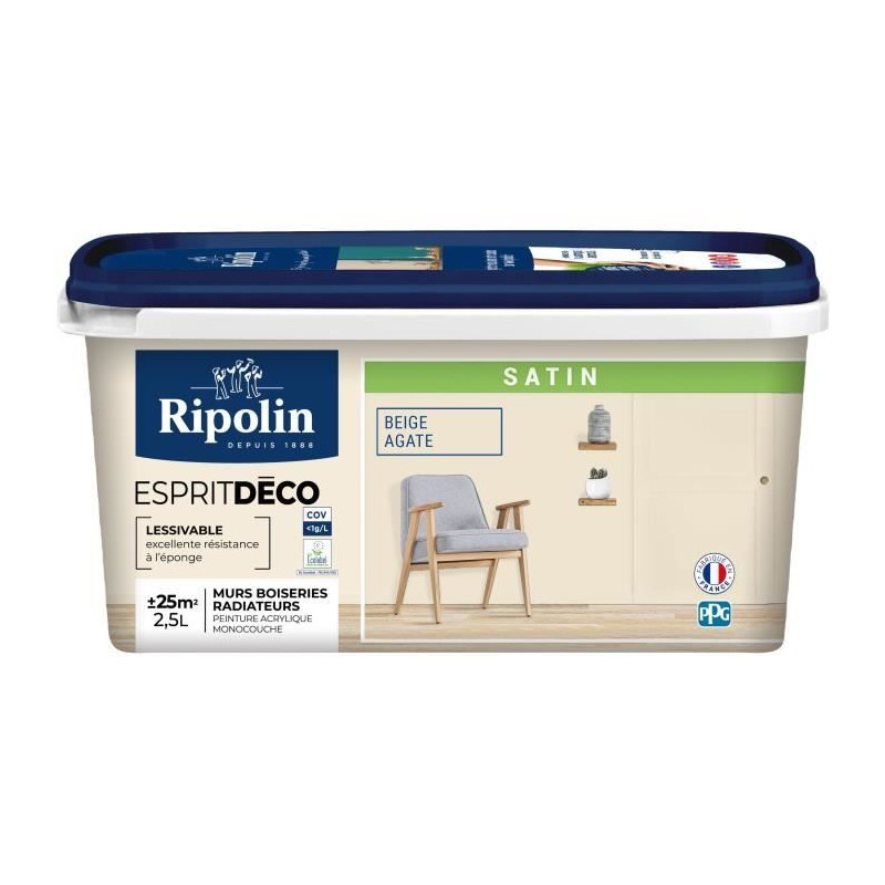 Peinture - RIPOLIN - ESPRIT DECO MULTI-SUPPORTS - Beige Agate - Satin Peinture - RIPOLIN - ESPRIT DECO MULTI-SUPPORTS - Beige Agate - Satin