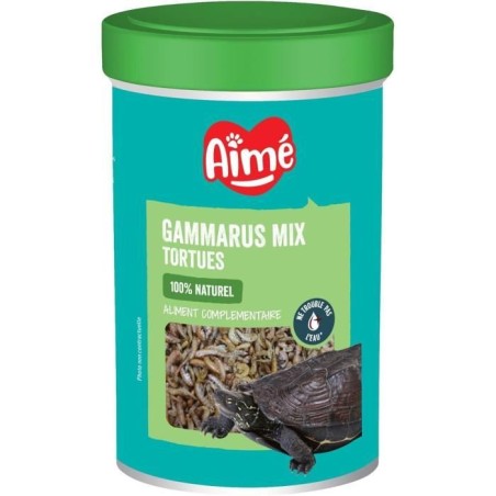 Aliment tortue - AIME - Gammarus Mix - 1000 ml - Crevettes naturelles,