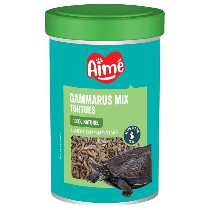 Aliment tortue - AIME - Gammarus Mix - 1000 ml - Crevettes naturelles, équilibre nutritionnel