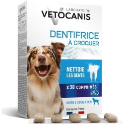 Dentifrice a croquer anti-tartre - VETOCANIS - Pour chien - 30 comprim