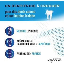Dentifrice a croquer anti-tartre - VETOCANIS - Pour chien - 30 comprim