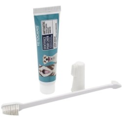Kit Dentaire Chien - VETOCANIS - Hygiene dentaire avec Brosse a Dents,