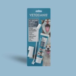 Kit Dentaire Chien - VETOCANIS - Hygiene dentaire avec Brosse a Dents,