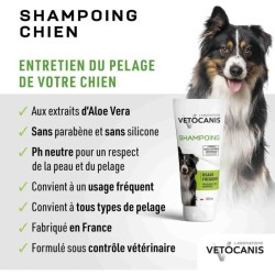 Shampoing chien - VETOCANIS - 300 ml - Hydratant, doux, sans irritatio