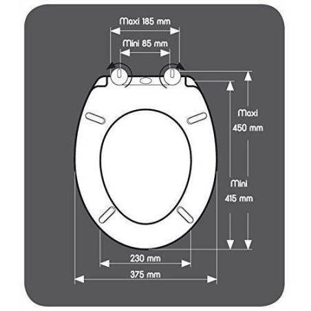 Abattant Presto Taupe - Thermodur - Fixation par le dessus - Antibactérien
