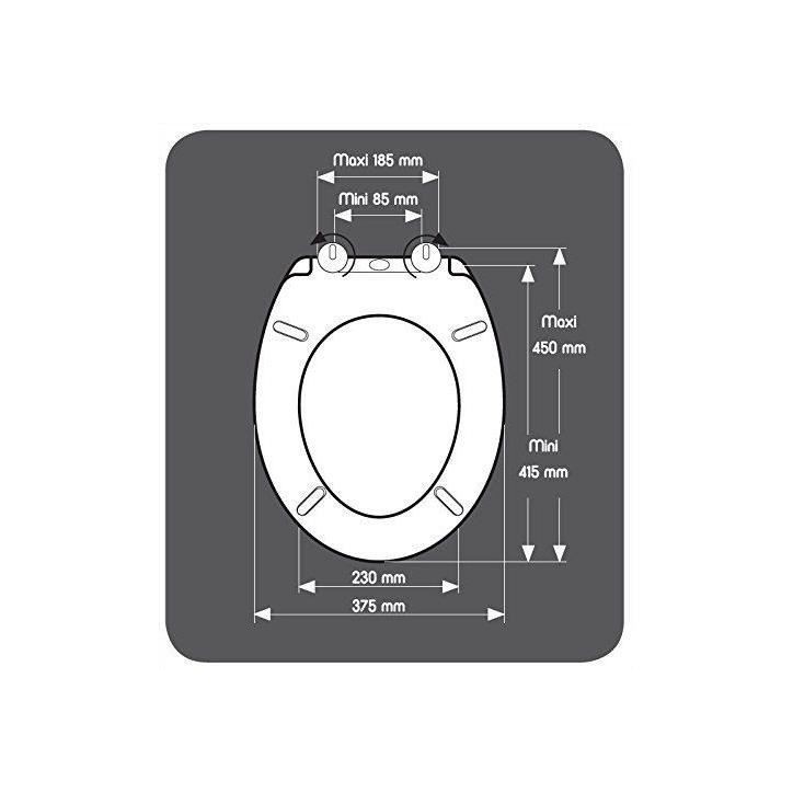 Abattant Presto Taupe - Thermodur - Fixation par le dessus - Antibactérien