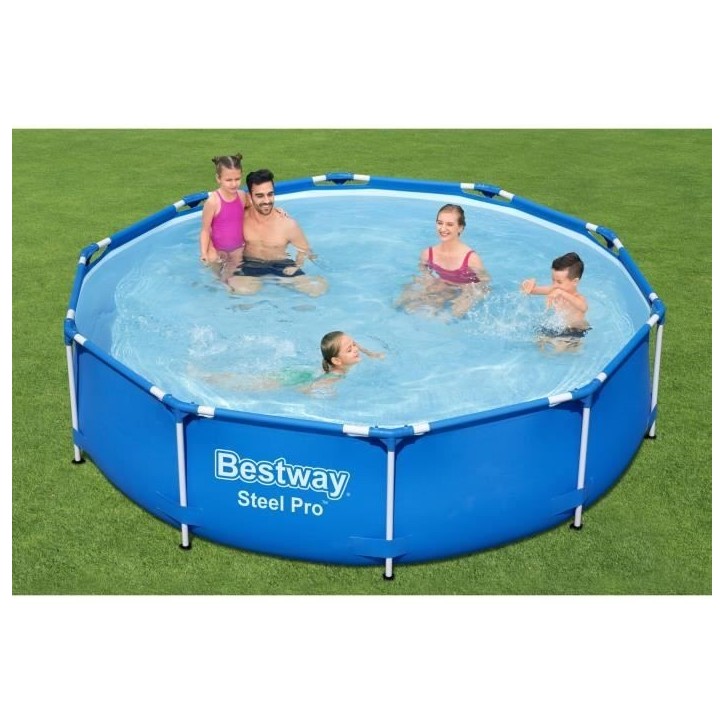 Kit Piscine hors sol tubulaire BESTWAY - Steel Pro™ - 305 x 76 cm - Ronde (Livrée avec pompe de filtration) Kit Piscine hors sol tubulaire BESTWAY - Steel Pro™ - 305 x 76 cm - Ronde (Livrée avec pompe de filtration)