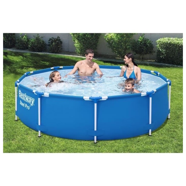 Kit Piscine hors sol tubulaire BESTWAY - Steel Pro™ - 305 x 76 cm - Ronde (Livrée avec pompe de filtration) Kit Piscine hors sol tubulaire BESTWAY - Steel Pro™ - 305 x 76 cm - Ronde (Livrée avec pompe de filtration)